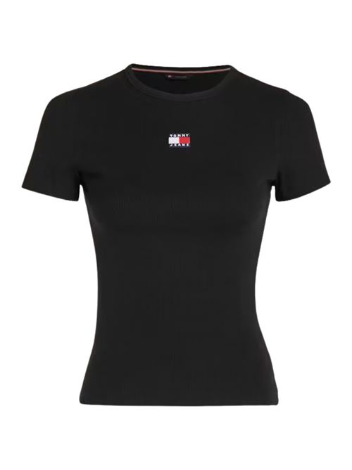 T-shirt donna nera in cotone Tommy Jeans | DW0DW17881BDS